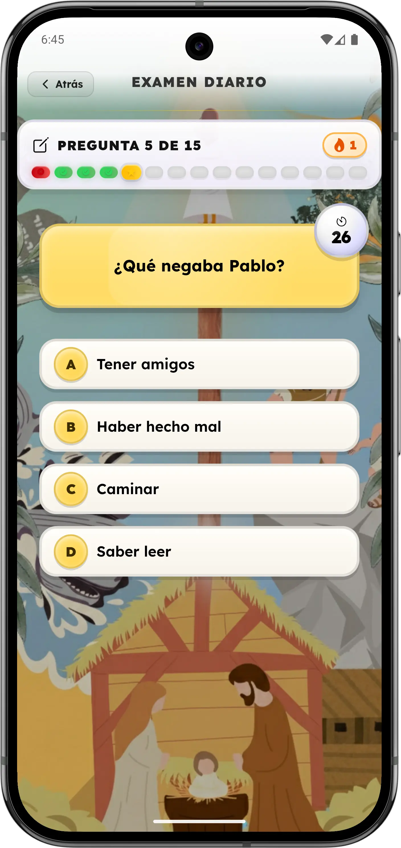 Pantalla de Quiz Agapéame